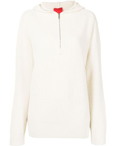 Cashmere In Love Oversize Zipped Cashmere-knit Hoodie - White