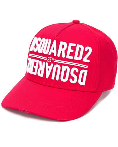 DSquared² Cappello da baseball con ricamo - Rosso