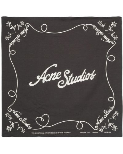 Acne Studios ロゴ スカーフ - ブラック
