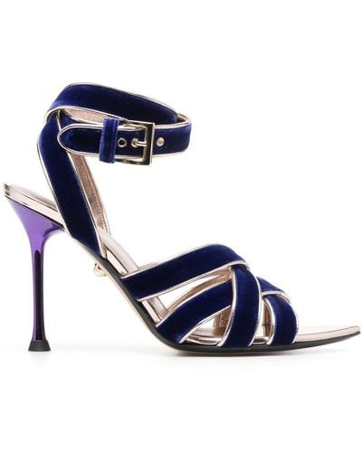 ALEVI 105mm Strappy Leather Sandals - Blue
