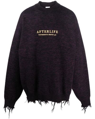 Vetements ダメージ スウェットシャツ - ブルー