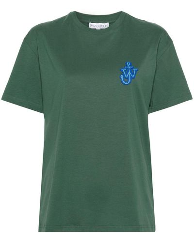 JW Anderson Logo-patch Cotton T-shirt - Green