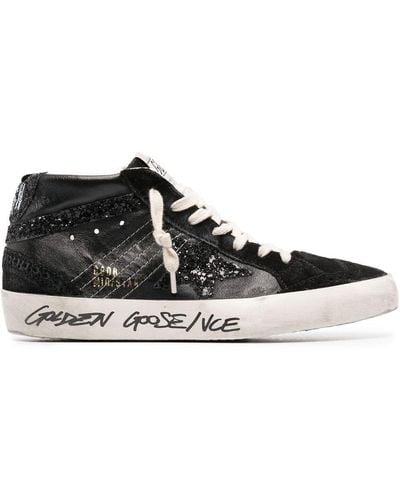 Golden Goose Mid Star Trainers In Black