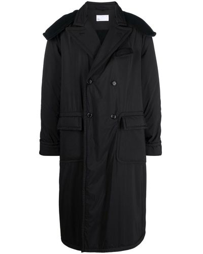 4SDESIGNS Double-breasted Hooded Coat - Black