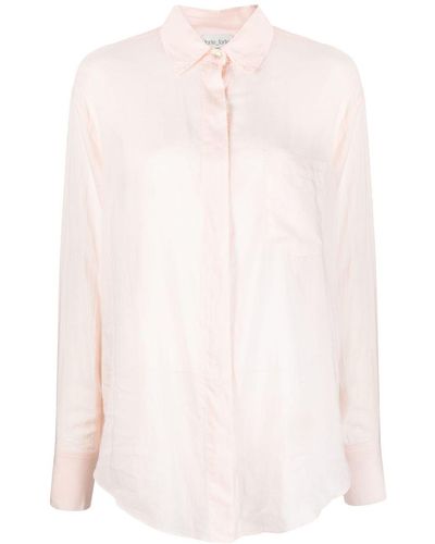 Forte Forte Semi-sheer Cotton-silk Blend Shirt - Pink