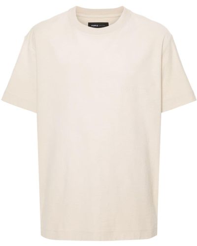 Purple Brand Rubberised-logo Cotton T-shirt - White