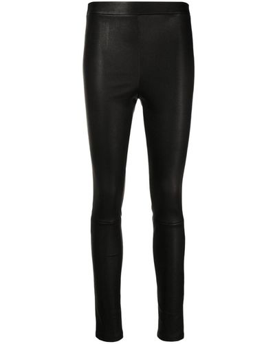 Theory High-waisted Leather leggings - Black