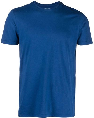 Majestic Filatures Crew-neck Organic Cotton Blend T-shirt - Blue