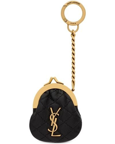 Saint Laurent Gaby Quilted Leather Keyring - Multicolor