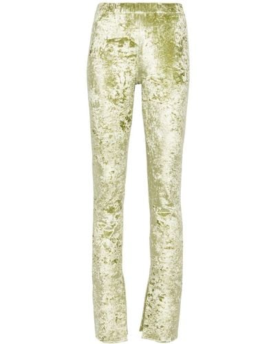 Nanushka Pantalones con efecto arrugado - Amarillo