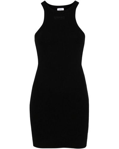 Vetements Racerback Ribbed-knit Minidress - Black