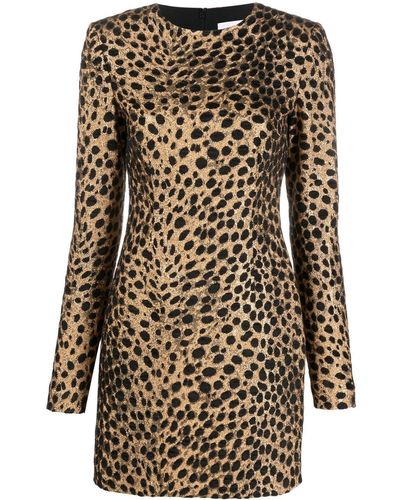 Genny Jacquard Leopard-print Dress - Multicolour