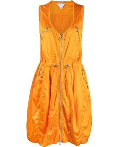Bottega Veneta Lightweight Zipped Puffball Dress - Orange