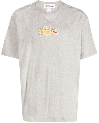 Comme des Garçons X Lacoste T-Shirt mit Logo-Patch - Weiß