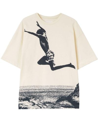 Jil Sander T-Shirt mit grafischem Print - Weiß