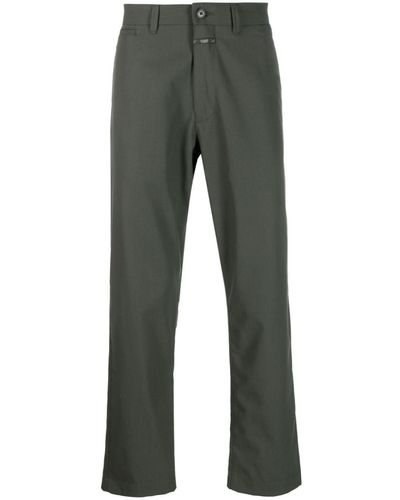 Closed Logo-patch Straight-leg Trousers - Grey
