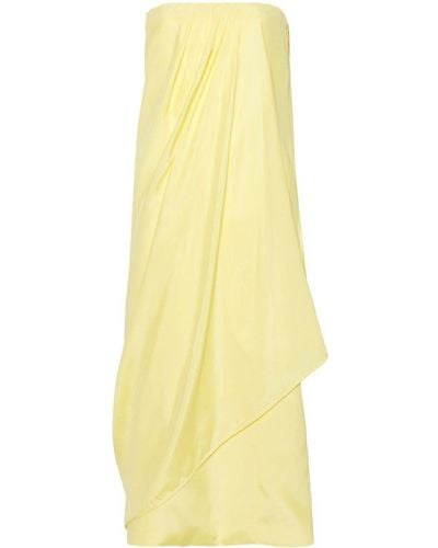 GAUGE81 Onna Draped-detail Midi Dress - Yellow