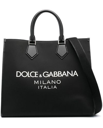 Dolce & Gabbana Borsa tote grande con stampa - Nero