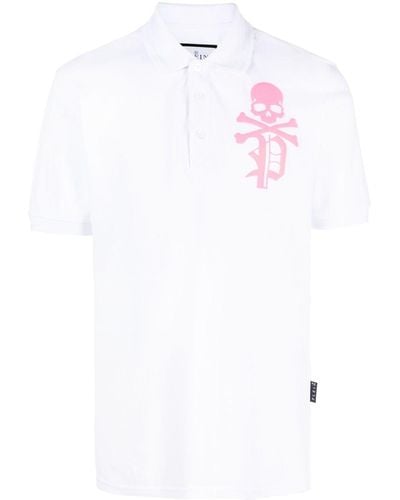 Philipp Plein Skull & Bones Polo Shirt - White