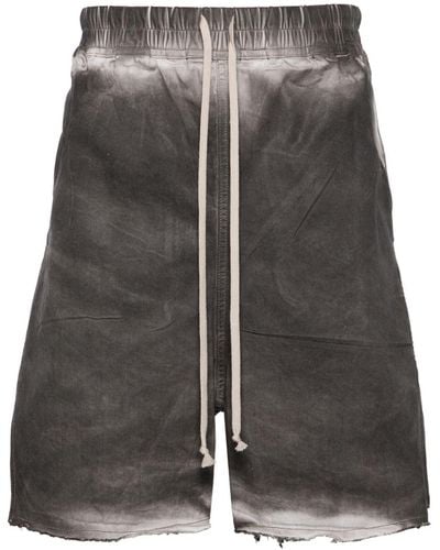 Rick Owens Long Boxers Faded-effect Shorts - Grey