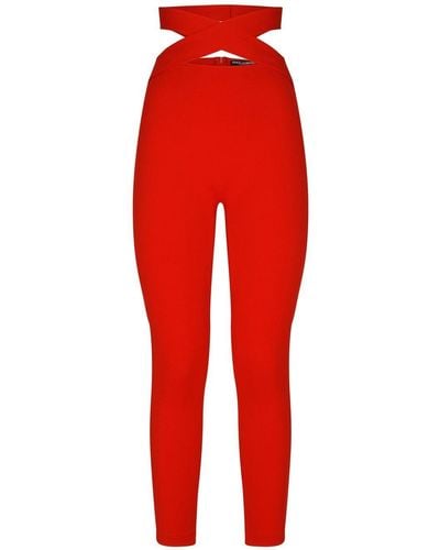 Dolce & Gabbana Leggins de talle alto - Rojo