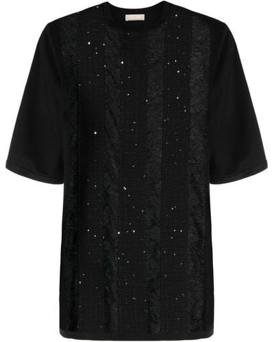 Elie Saab レースディテール Tシャツ - ブラック