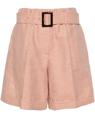 Lorena Antoniazzi Belted Pleated Shorts - Pink