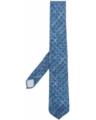 Dell'Oglio Cravatta a fiori - Blu