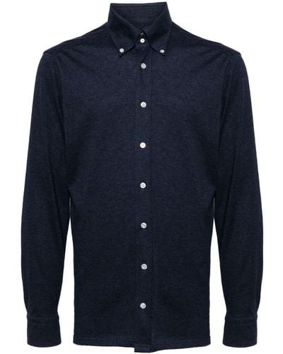 N.Peal Cashmere Button-down Collar Shirt - Blue