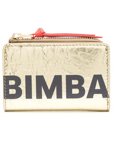 Bimba Y Lola Logo-print leather wallet - Métallisé