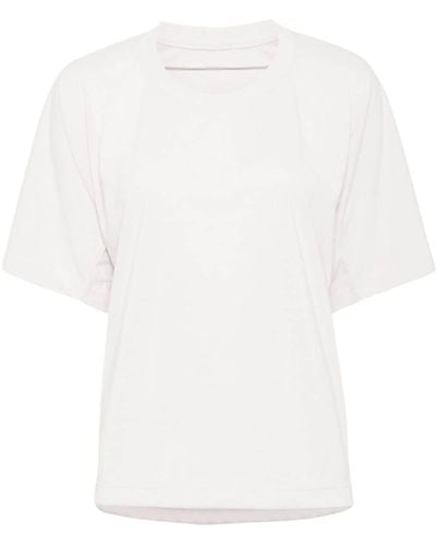 Pleats Please Issey Miyake T-shirt à fronces - Blanc