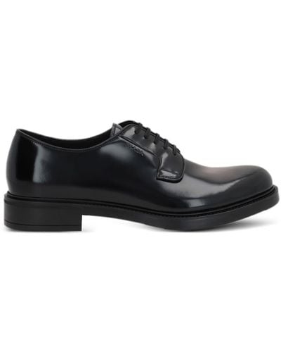 Prada Derby-Schuhe aus poliertem Leder - Schwarz