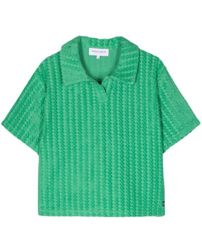 Maison Labiche Terry-cloth Cropped Polo Shirt - Green