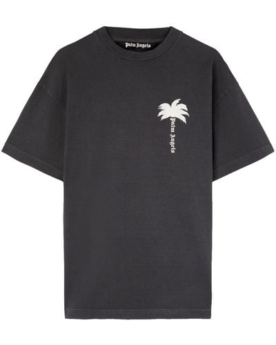 Palm Angels T-shirt Met Palmboomprint - Zwart
