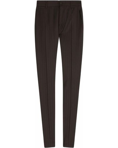 Dolce & Gabbana Pantalon de costume à fines rayures - Noir