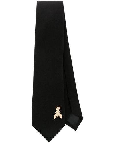 Patrizia Pepe Krawatte aus Krepp mit Logo-Schild - Schwarz