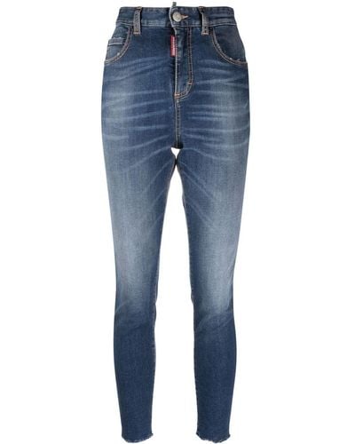 DSquared² Cropped Skinny Jeans - Blue
