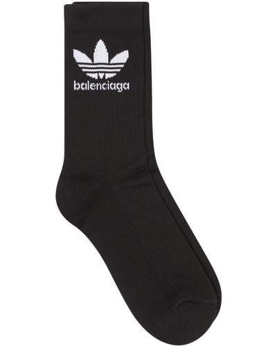 Balenciaga X Adidas Logo-embroidered Socks - Black