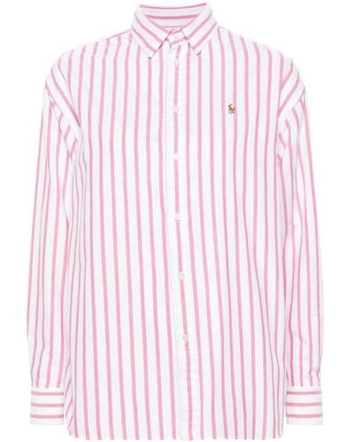 Polo Ralph Lauren Polo-pony Striped Shirts - Pink