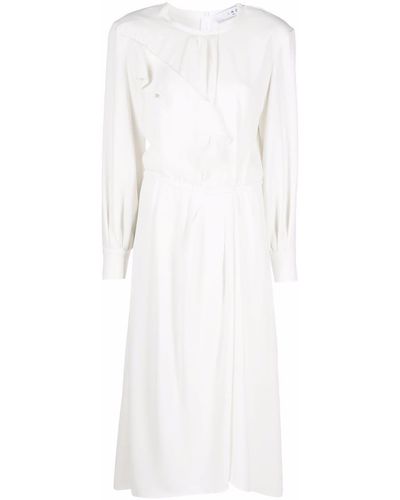 IRO Drapiertes Kleid mit Rüschen - Weiß
