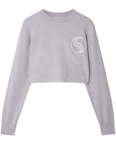 Stella McCartney S-Wave Cropped-Sweatshirt - Weiß