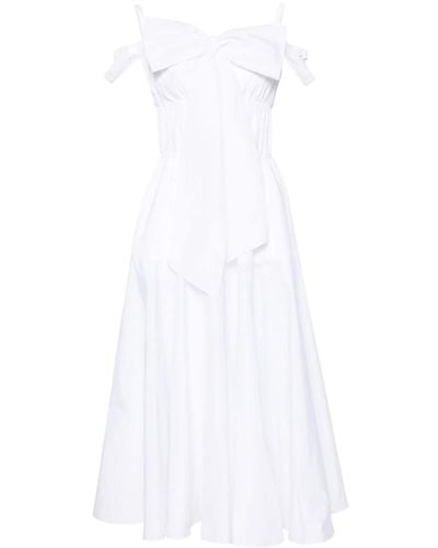 Patou Vestido de cóctel midi con detalle de lazo - Blanco