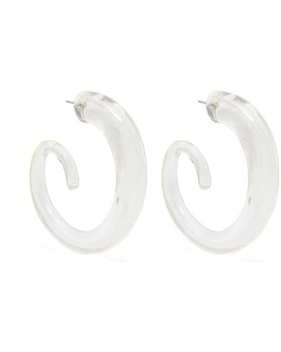 GIMAGUAS Logo-sculpted Hoop Earrings - White