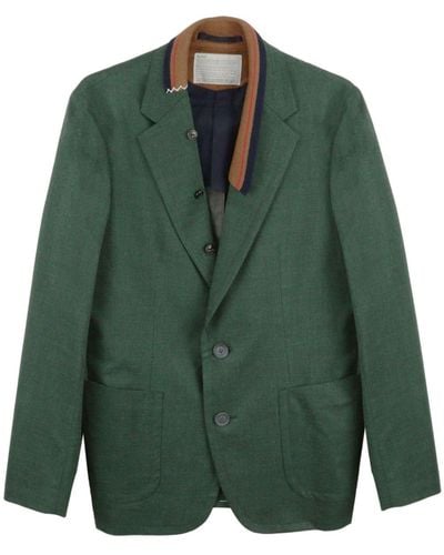 Kolor Contrasting Collar Blazer - Green