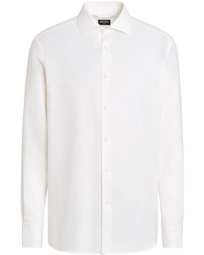 Zegna Camisa tipo vestido de manga larga - Blanco