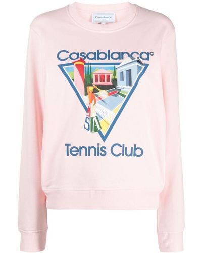Casablancabrand Tennis Club Print Sweatshirt - Pink