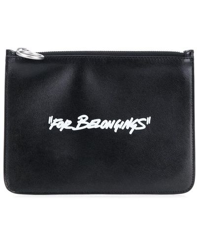 Off-White c/o Virgil Abloh POUCH "QUOTE" IN PELLE - Nero