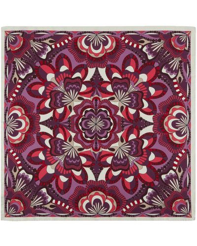 Lancel Floral-print Silk Scarf - Red