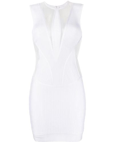 Genny Semi-sheer Sleeveless Mini Dress - White