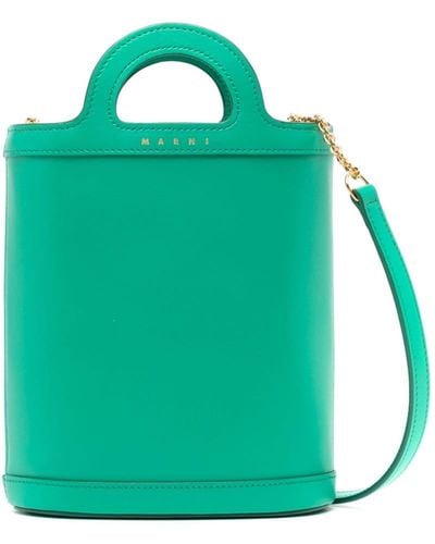 Marni Tropical Nano Leather Bucket Bag - Green